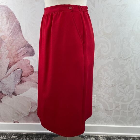 Haberdashery By Personal Vintage Red Skirt Suit Set Size 10 - Picture 8 of 12